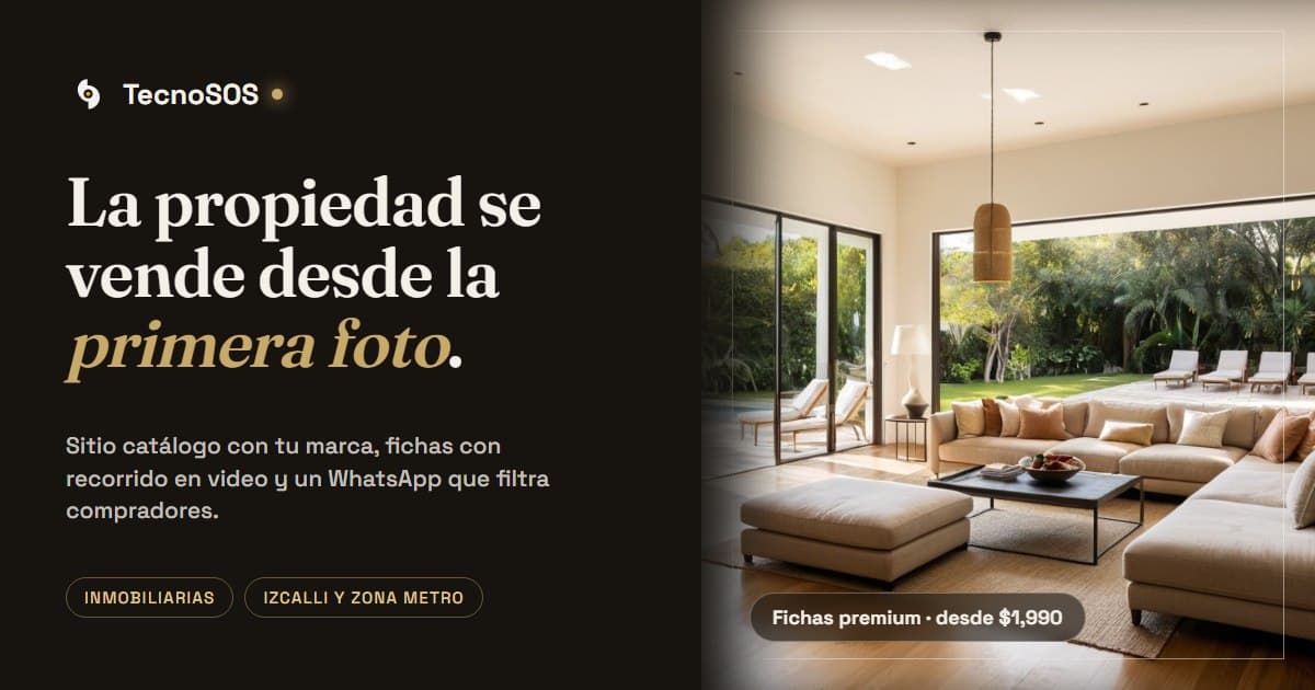 Vista de la página para inmobiliarias